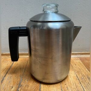 Vintage CUPCO 8 cup percolator stainless steel glass knob coffee tea Thailand